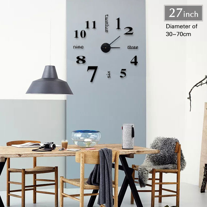 big mirror wall clock modern design 3D big mirror wall clock modern design 3D
